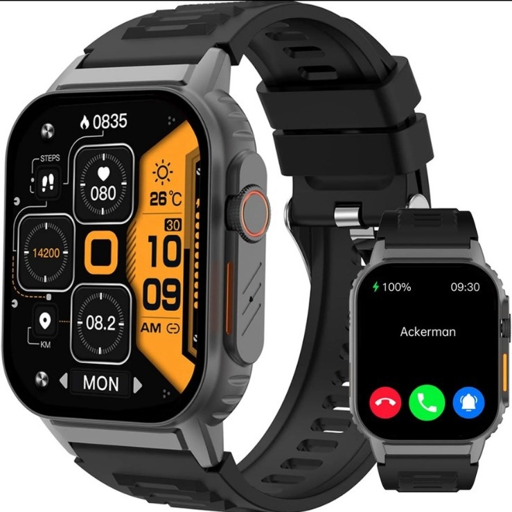 Smart Watch Non-invasive Blood Glucose Meter HRV Heart Rate Blood Oxygen Body Temperature Pressure Monitoring Bluetooth Call Sports Bracelet