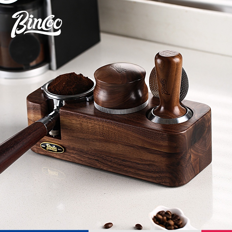 Bincoo Coffee Press Base Set Espresso Machine 51/58mm Powder Dispenser Press Hammer Three-Piece Set