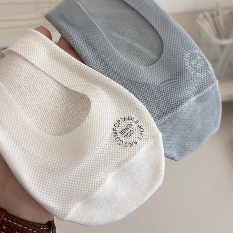 Ice Silk Boat Socks For Women In Summer, Thin Style With High-Heeled Shoes, Non-Slip, Non-Falling, Cotton-Soled Socks, Shallow Mouth Invisible Socks