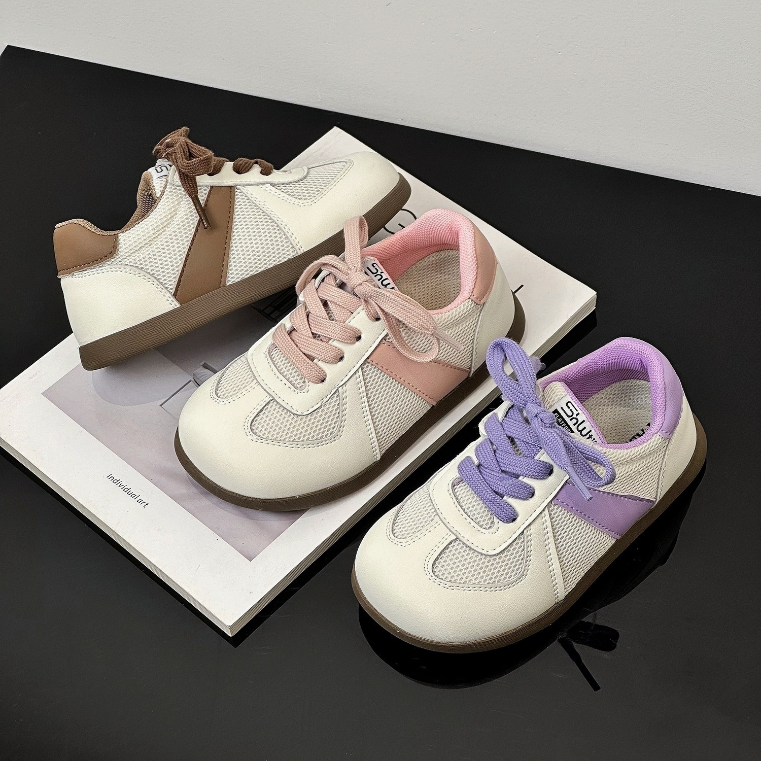 Spring Children's Sneakers Korean Style Mesh Breathable Baby German Training Shoes Soft Sole Boys And Girls Casual Shoes