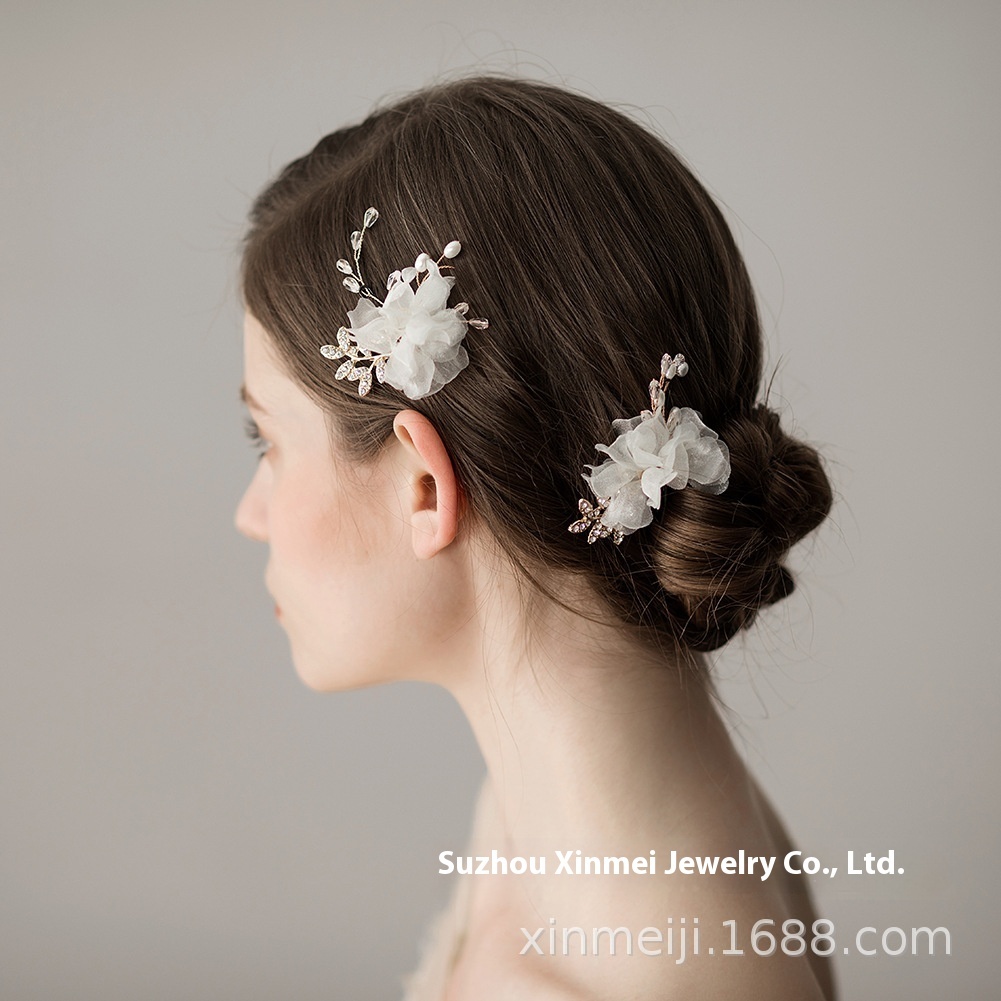 O394 Forest Bridal Headdress Super Fairy Flower Pearl Hairpin Wedding Dress Hair Accessories
