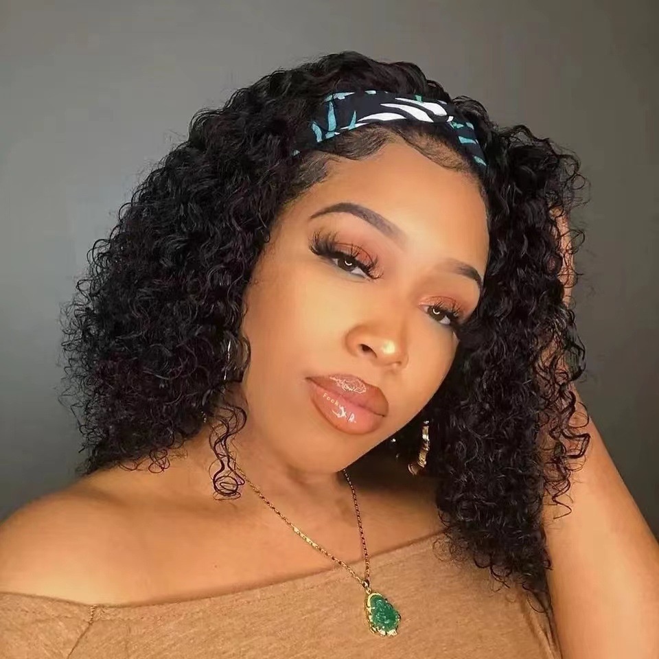 European And American Turban Wig European And American Wig Women's Short Curly Hair African Small Volume Explosive Head Wig Cover In Stock Generation Hair