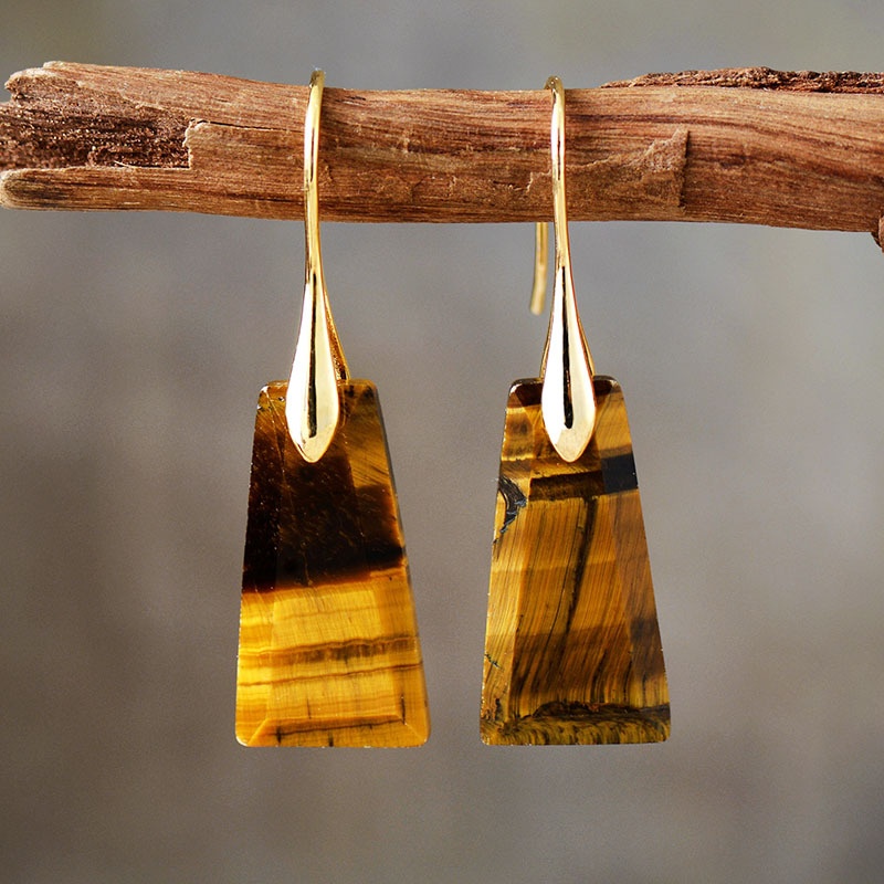 Bohemian Geometric Pendant Earrings Europe And America Popular Natural Stone Jewelry