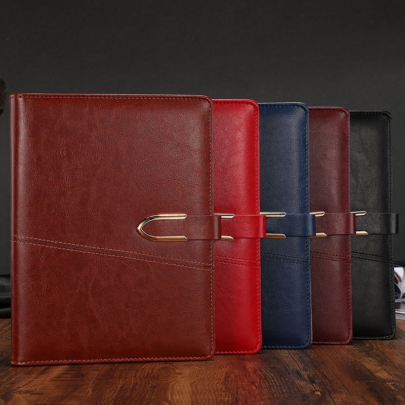 A5 Loose-leaf6-hole Notebook Business Meeting Record Book Metal Tower Buckle Notepad PUHand Account Book