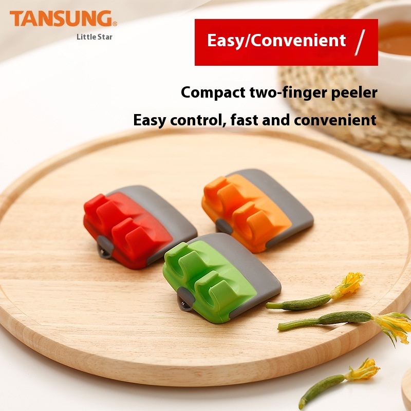 Two-finger Fruit Peeler Anti-cut Melon Peeler Kitchen Creative Stainless Steel Peeler