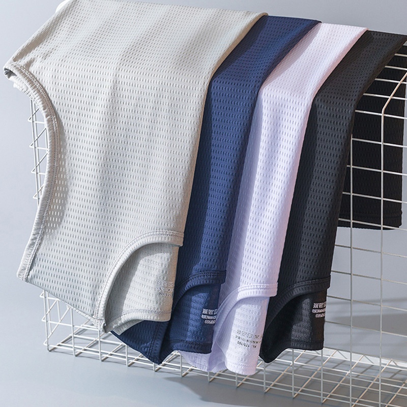 Ice Silk Mesh Vest Men's Round Neck Fitness Hurdle Sports Loose Thin Quick Dry Breathable Summer Waistcoat