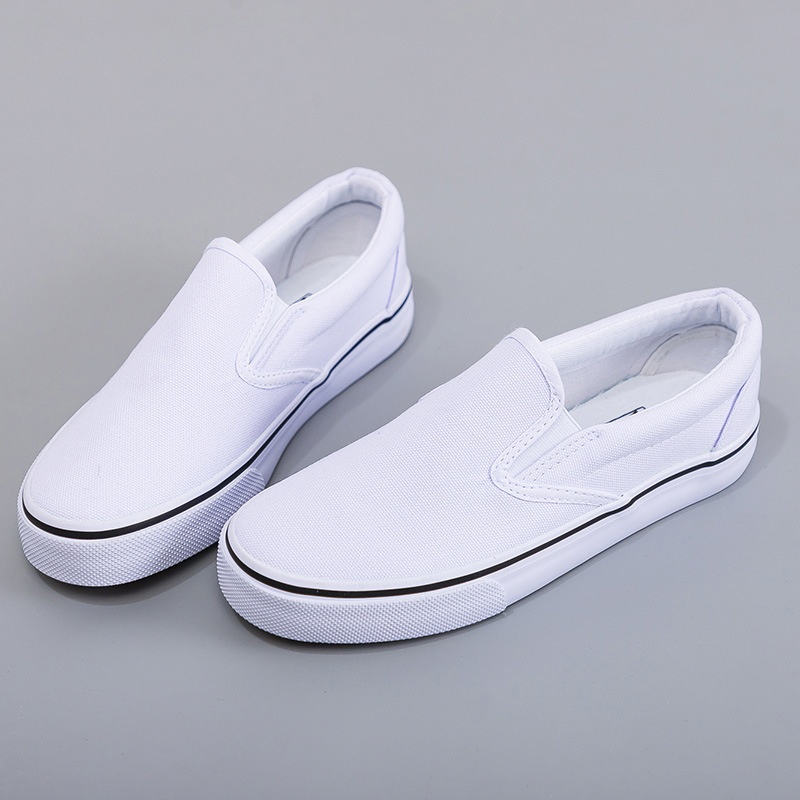 Hand-painted Canvas Shoes,White Shoes,Lazy Slip-on Shoes,Spring Men And Women Couple Style Students Elastic Slip-on Shoes