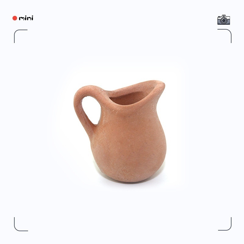 52 DOLLHOUSEMiniature Scene Model Doll House Accessories Mini Red Pottery White Porcelain Milk White Porcelain Flower Pot C5007