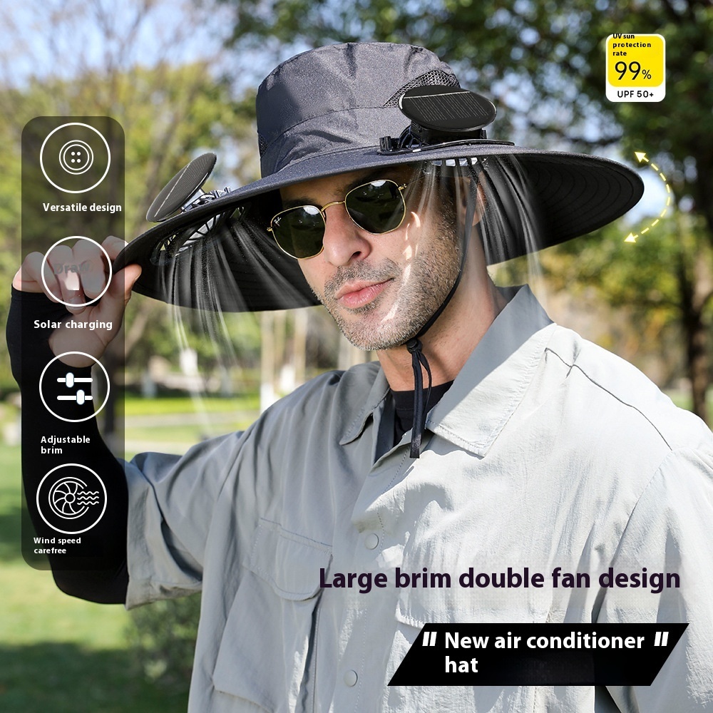 Strict Selection Of Solar Fan Hat Summer Hat Fishing Sun Protection Sunshade Air Conditioning Fisherman UV Protection Men's Hat