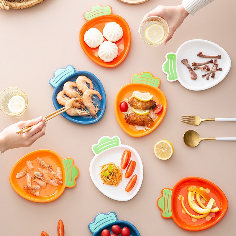 Cartoon Bone Spitting Dish Fruit Dish Snack Plate Pickle Dish Plastic Snack Cake Plate Children Baby Breakfast Plate