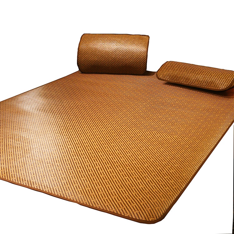 Summer Rattan Mat,Ice Silk Mat,Summer Foldable Bamboo Mat,Three-piece Set