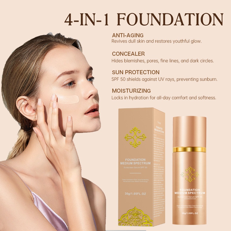 Explosions Color-changing Foundation Concealer Lasting Not Take Off Makeup Not Card Powder Moisturizing Foundation Foreign Trade In Stock