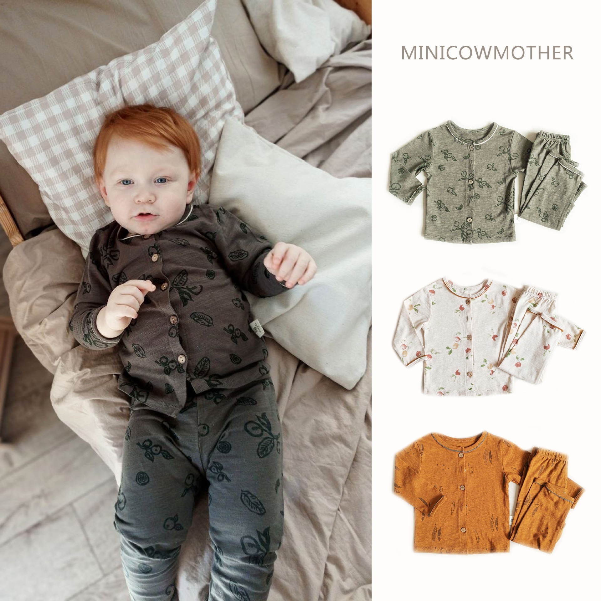 Korean Children's Home Clothes Long-sleeved Tops Baby Pants Spring And Autumn Home Suits Girls Pajamas Foreign Trade Children's Clothing