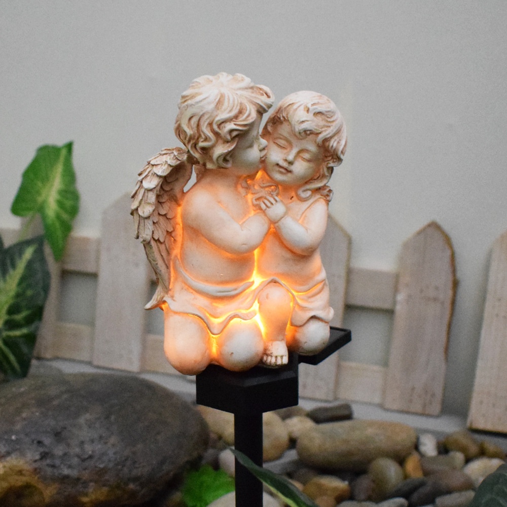 Solar Outdoor Waterproof Garden Ground Light Angel Couple Lawn Garden Landscape Decorative Light