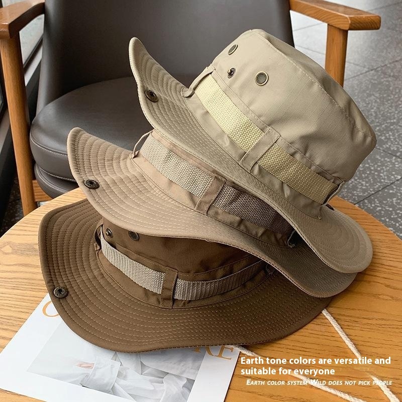 Outdoor Mountaineering Hat Women's Korean-style Breathable Sun-protection Sun-shading Face-shading Camping Fishing Western Denim Mountaineering Hat