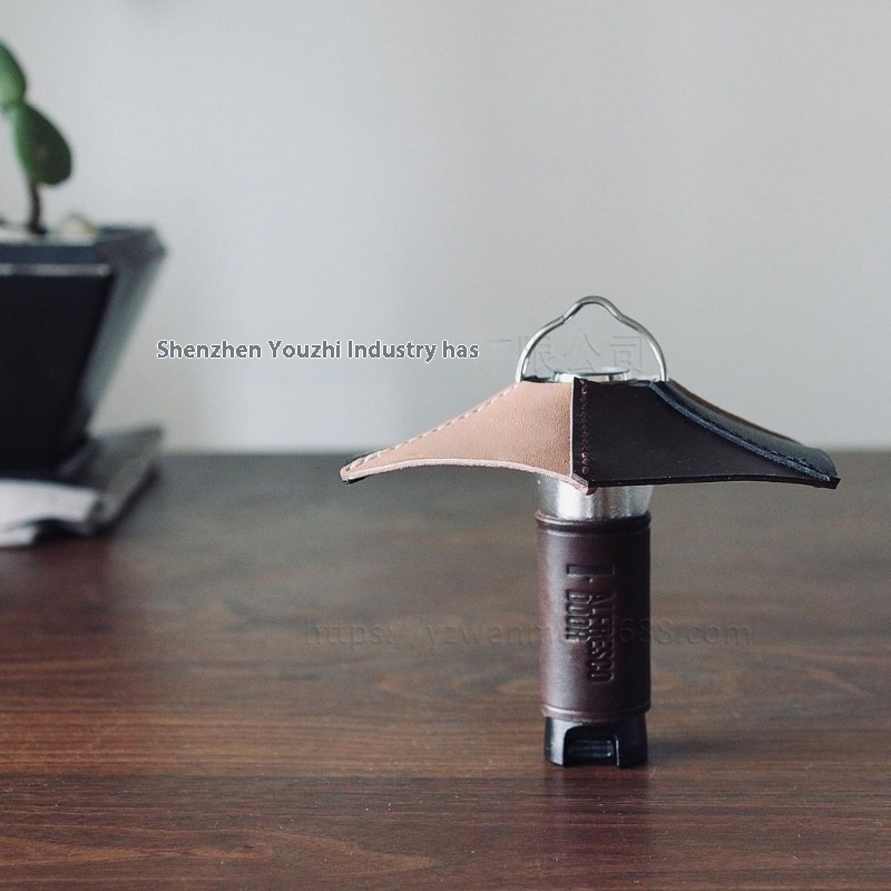 Outdoor Camping Portable Lamp Leather Lampshade Leather Lamp Accessories Retro Camping Portable Lampshade