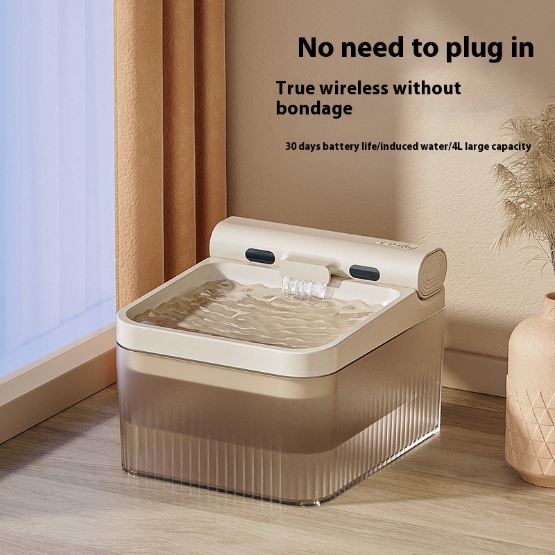 Induction Cat Drinking Fountain Large Capacity Filter Circulation Wireless Pet Drinking Fountain Smart Dog Drinking Fountain