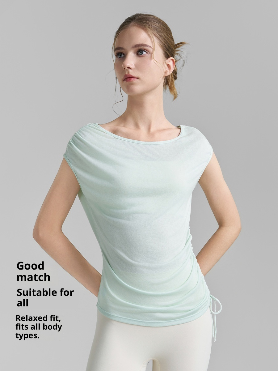 Sleeveless Pleated Yoga Cover-Up