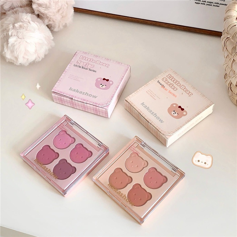 Kakashow Bear Series Four Color Blush Low Saturation Cool Korean Natural Expansion Color Rouge Blush