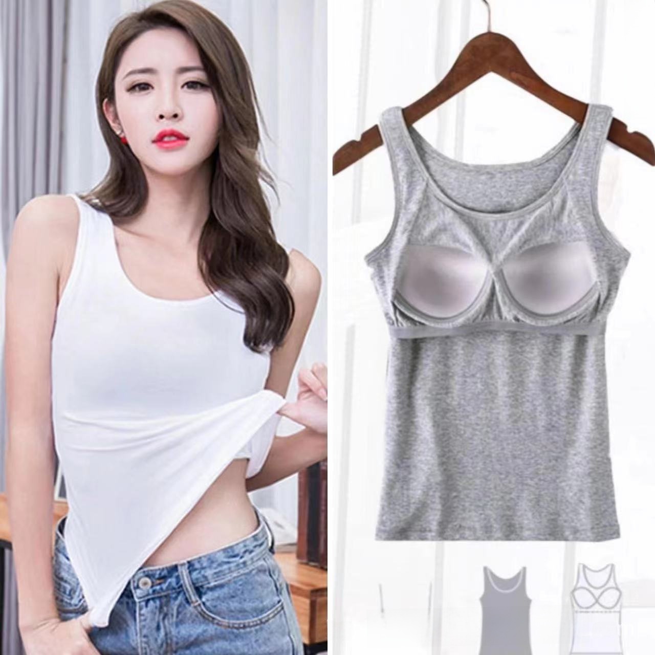 Direct Modal One-piece Vest With Chest Pad Women's Large Size Bottoming Chest Fashion Slim Explosions