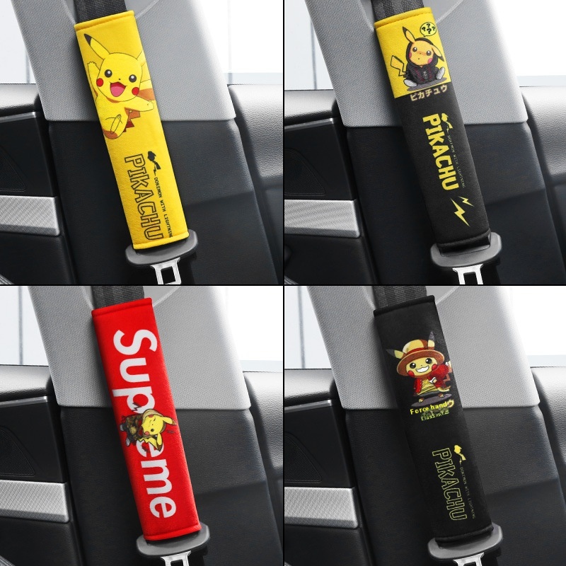 Car Pikachu Seat Belt Creative Personalized Seat Belt Shoulder Guard Safety Belt Cover Men And Women Car Interior Decoration Supplies