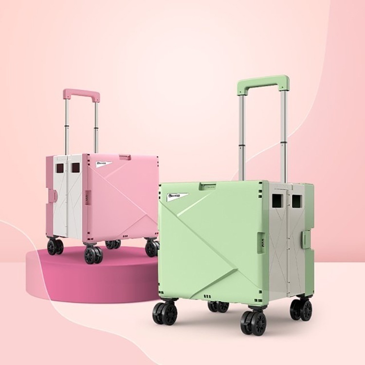 Express Household Folding Shopping Cart Handcart Shopping Small Pull Cart Hidden Trolley Portable Supermarket