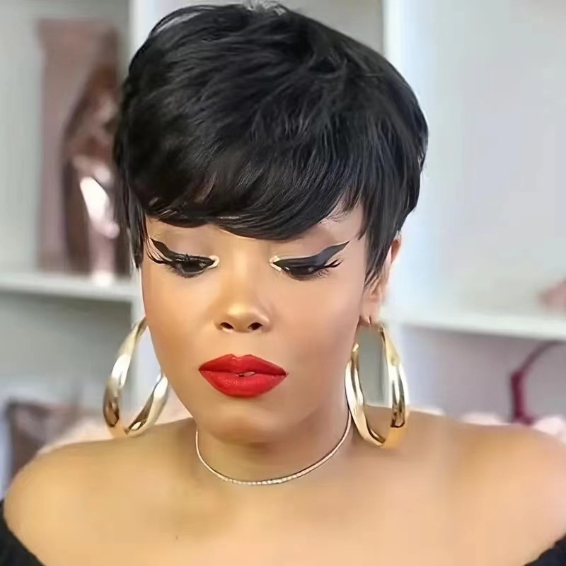 European And American Wig Black Short Hair Ladies Fluffy Natural African European And American Fashion Hairstyle S In Stock Batch