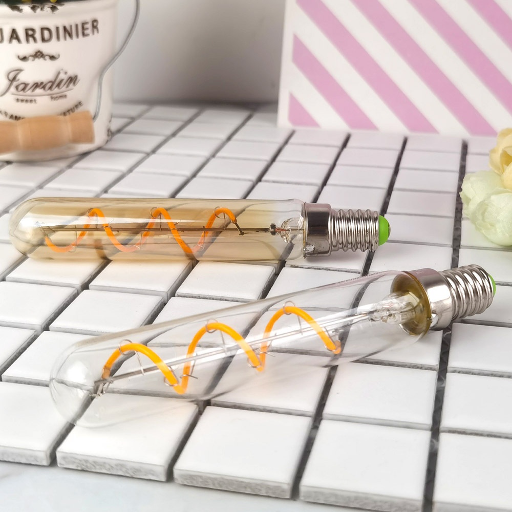 2 Pack T20*120 Small Test Tube Bulb LEDFlexible Filament Lamp Retro Decorative Lighting E14 Small Screw Bulb