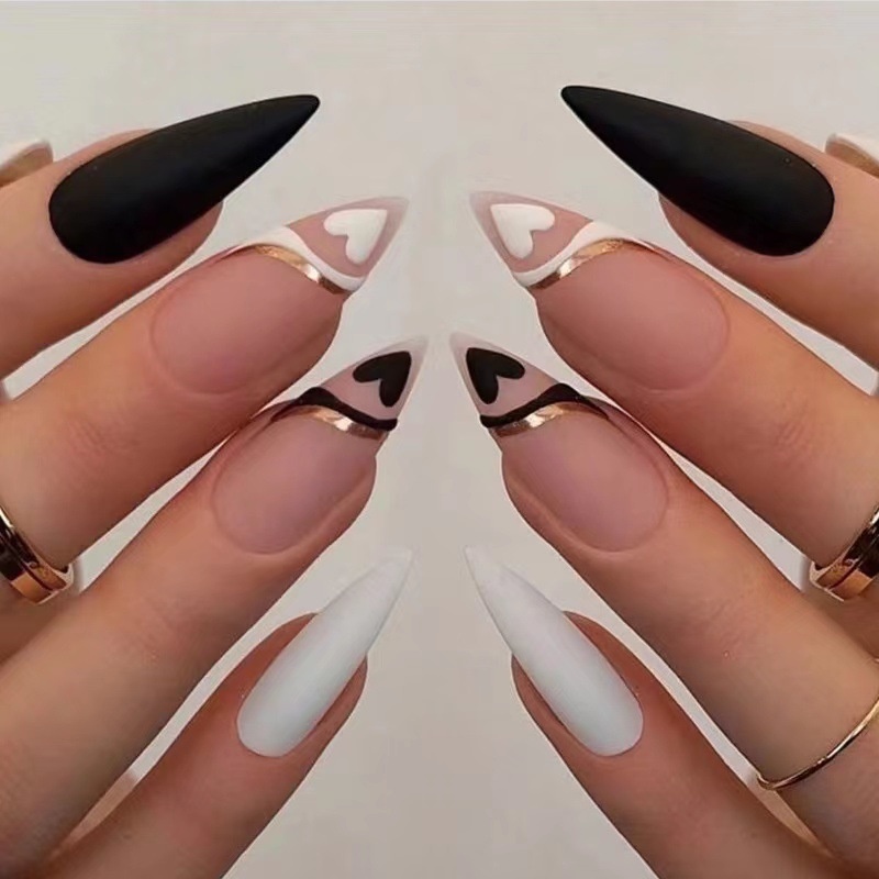 European And American Long Pointed Nails Hot Girl False Nails Sexy Exaggerated Wearable Nail Pieces Ballet Nail Art Finished Patches