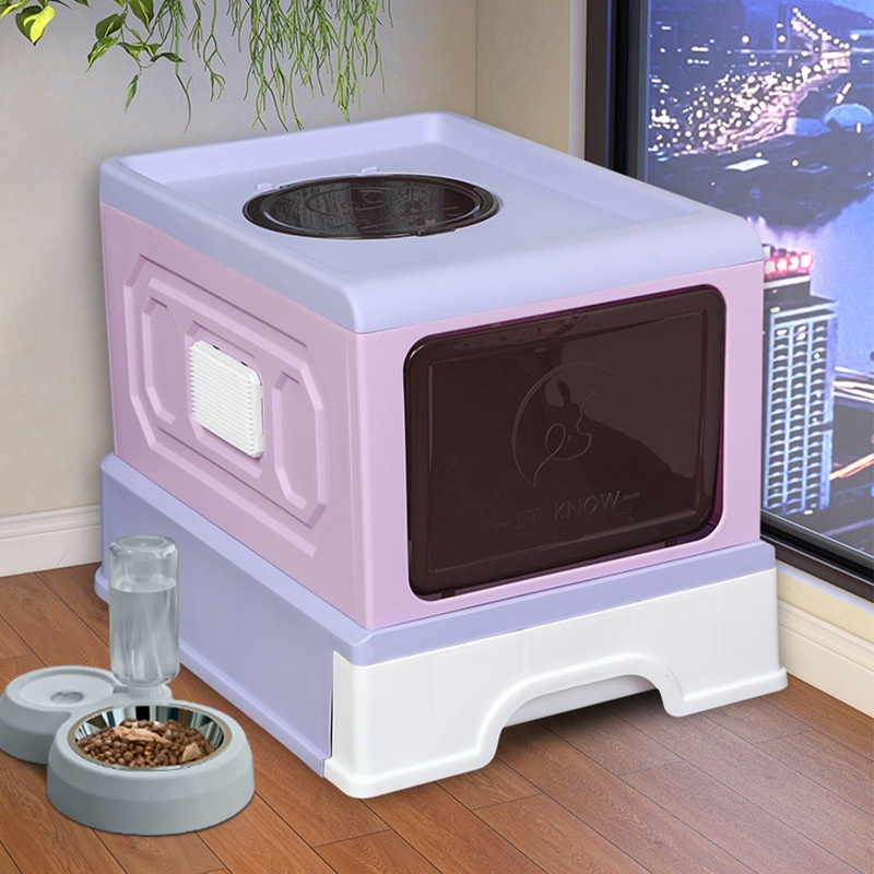 Cat Litter Box Fully Enclosed Drawer Top Entry Splash-proof Large Extra-large Cat Litter Box Cat Toilet Cat Supplies