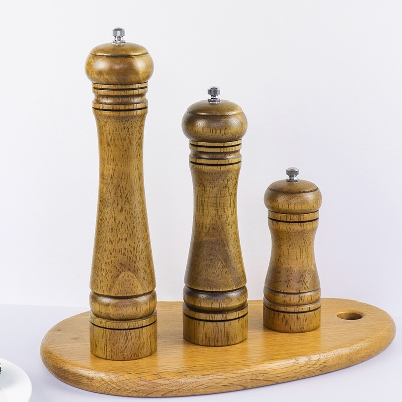 5 Inch8 Inch10 Inch Retro Acacia Wood Seasoning Bottle Pepper Grinder Manual Pepper Black And White Pepper Grinder