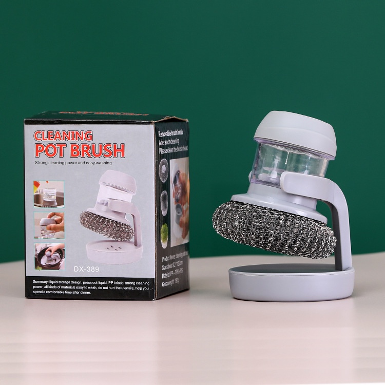 Convenient Automatic Liquid Adding Kitchen Artifact Cleaning Brush Dish Brush Steel Wool Pot Brush Non-stick Brush Household Pot Brush
