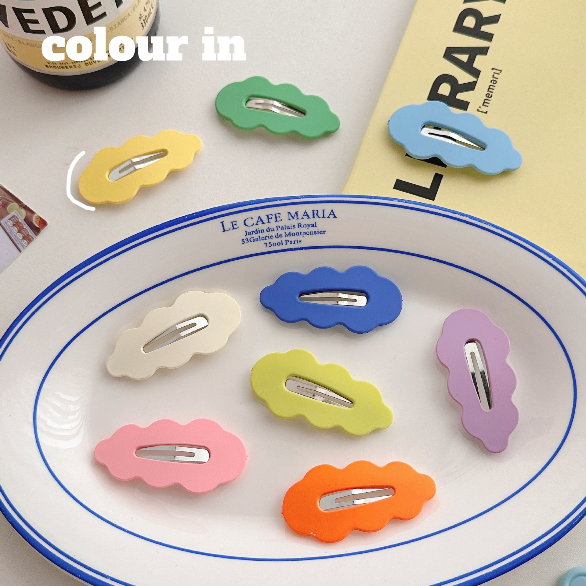 Girls Candy Color Large Cloud BBClip Simple Frosted Bangs Clip Side Clip Broken Hair Clip Back Of The Head Hairpin