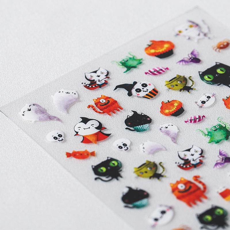 Magico Japanese5 DThin And Tough Nail Stickers Pro Frosted Thin And Transparent Relief Nail Stickers Halloween Candy TS190