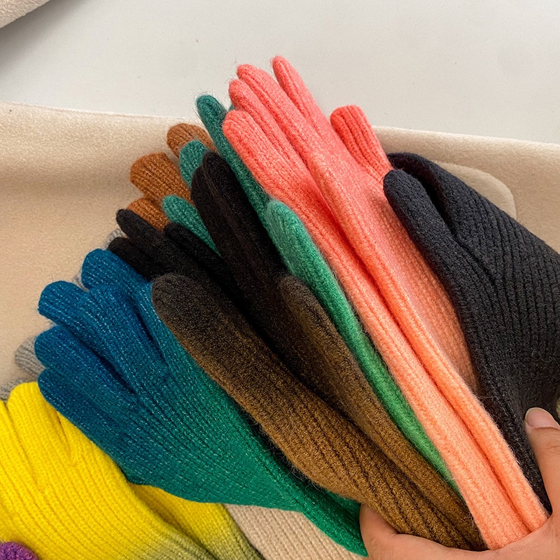Korean Gradient Color Gloves Fingerless Touch Screen Gloves Winter Warm Fashion Style Internet Celebrity Gloves - 2