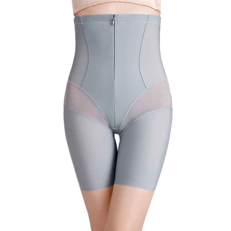 Spring And Summer Graphene High Waist Abdominal Pants Women's Zipper Belly-lifting Hip-lifting Panties Belly-reducing Body-shaping Pants With Flat Corner