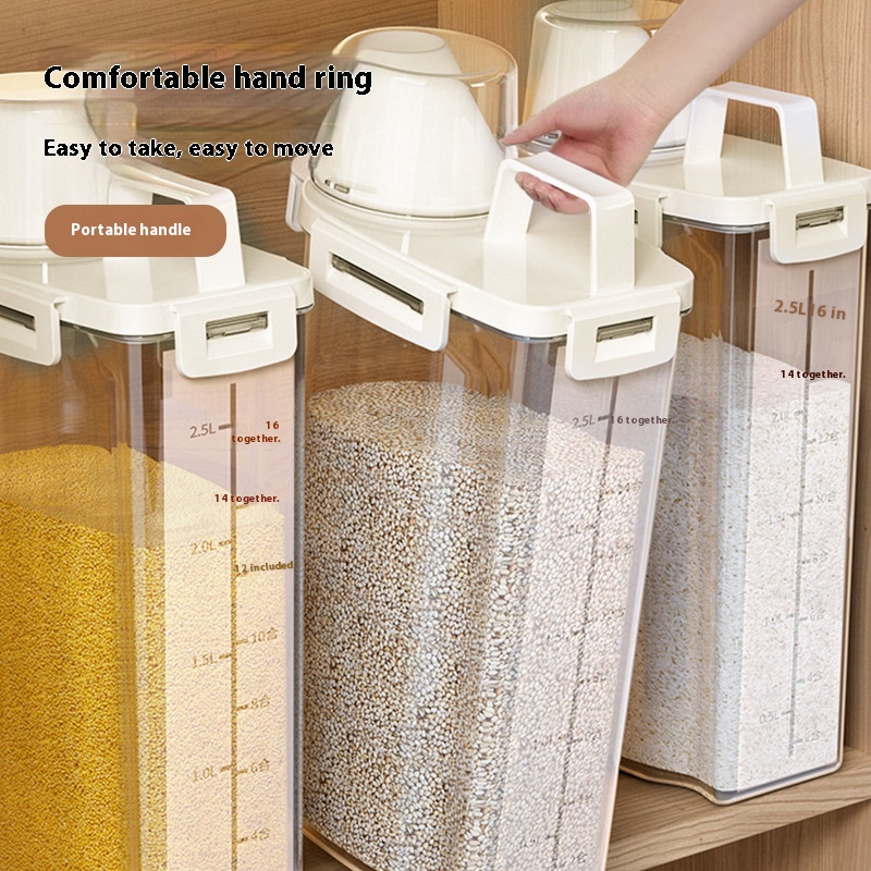 Rice Bucket Storage Jar Household Ect-proof Moisture-proof Sealed Flour Storage Jar Food Grade Rice Grain Storage Box