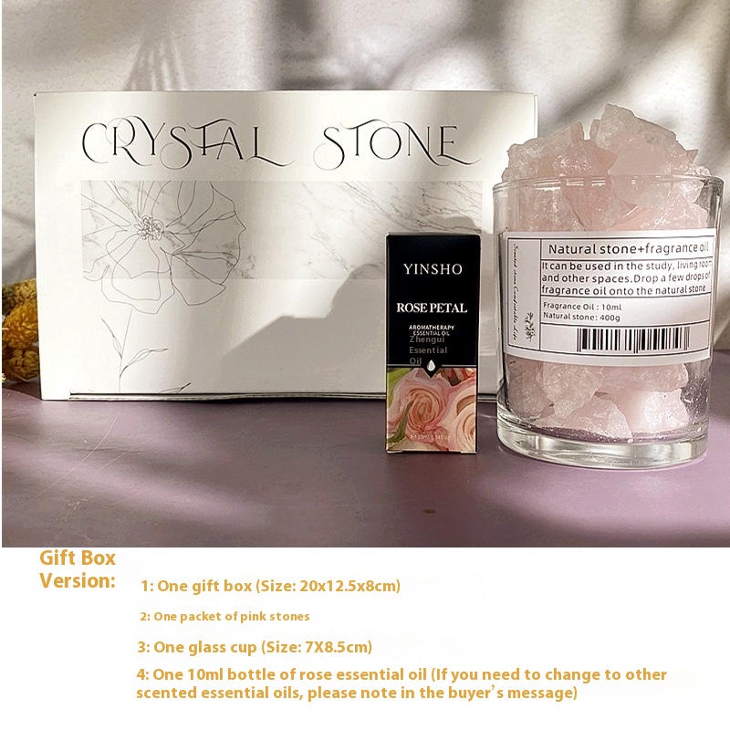 Non-fire Fragrance Smoked Crystal Raw Stone Aromatherapy Natural Stone With Fragrance Oil Spar Glass Ornaments
