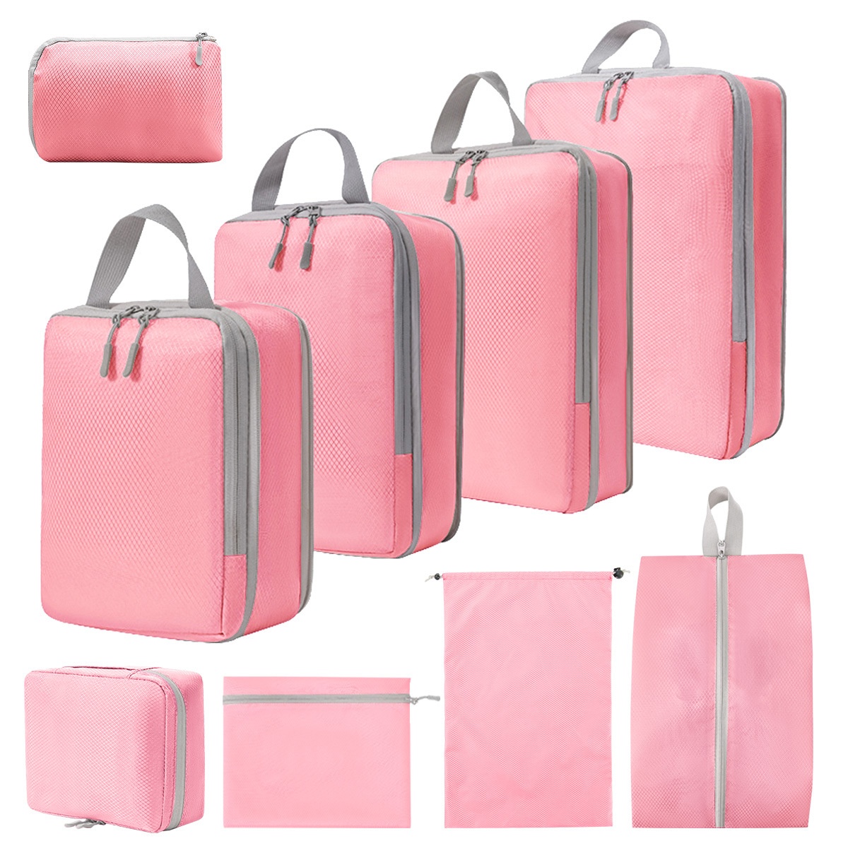 Travel Storage Bag Compression Eight-piece Set Digital Toiletries Cosmetics Storage Bag Clothes Shoes Luggage Travel Bag