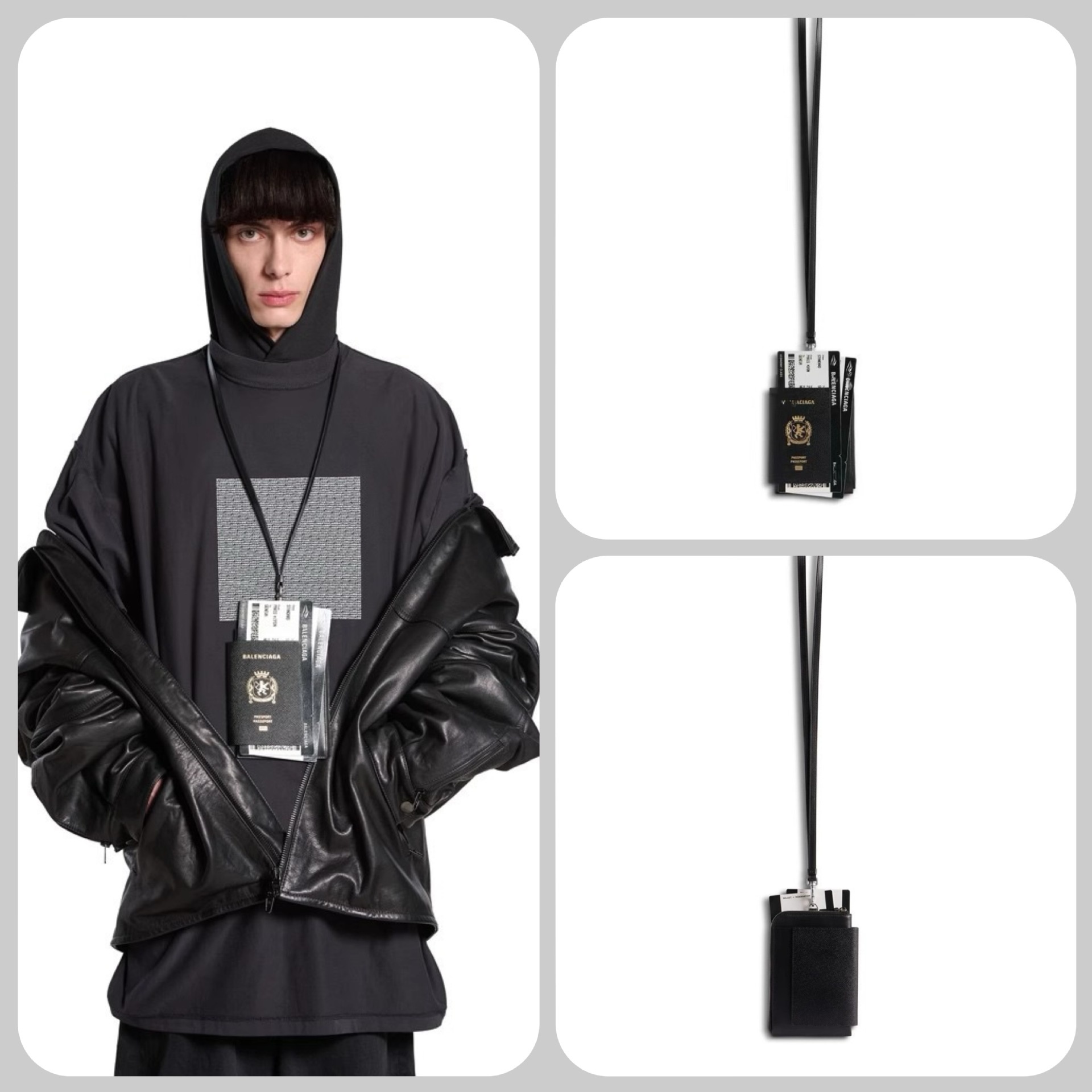 High Version Paris B Home Bag 24s Air Ticket Wallet Passbook Bag Fashionable All-match Coin Purse Card Bag