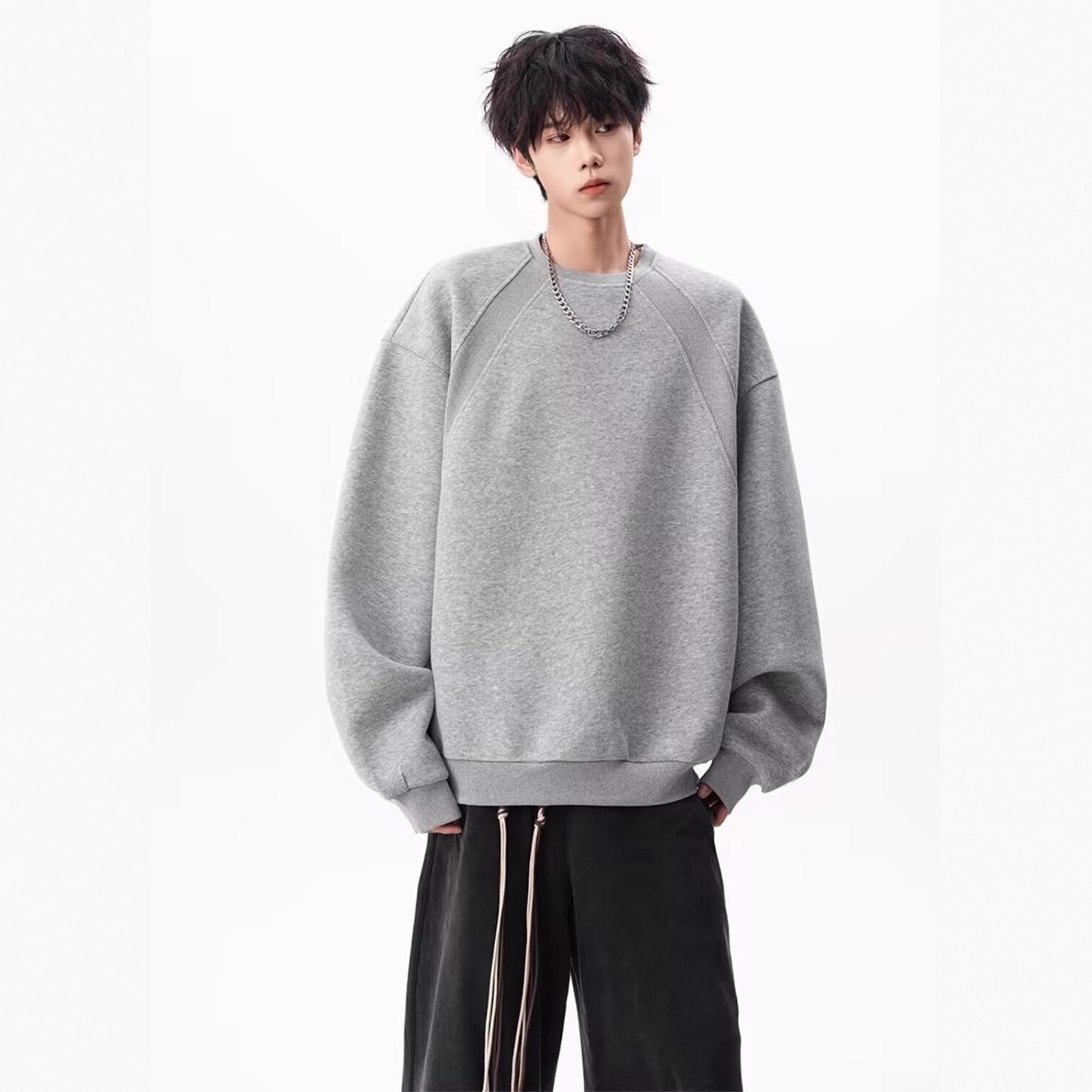 Men's Long-sleeved T-shirt Sweatshirt Autumn Versatile Round Neck Bottoming Shirt Men's Clothing Loose Y Brand