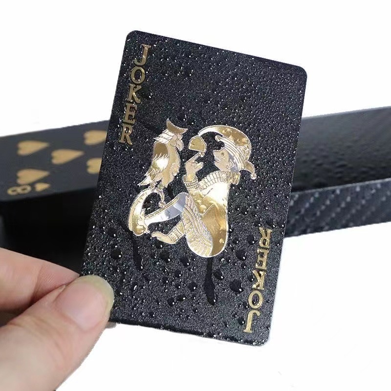 Black Gold Playing Cards Durable Waterproof Gold Foil Party Pvc Cards