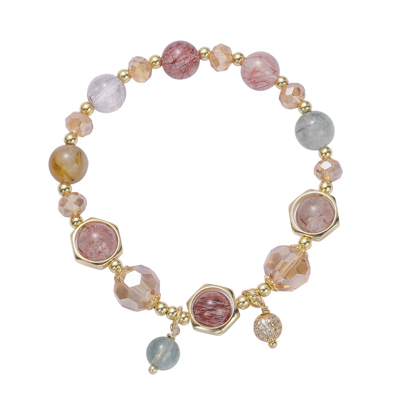 Badu Crystal Bracelet Female Korean Version Of Color Crystal White Crystal Lucky Bracelet Elegant Amethyst Bracelet