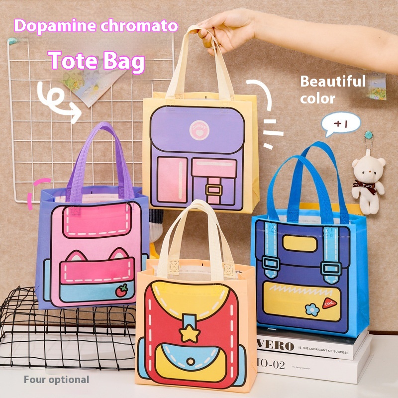 Hangsu Original Dopamine Color Handbag Children's Cute High-value Storage Bag Holiday Gift Packaging Bag