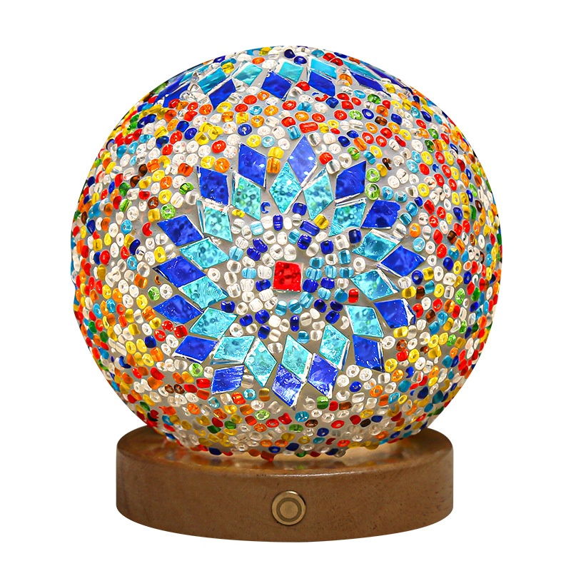 Baroque Night Light Romance And Freedom Bohemian Style Creative Rechargeable Table Lamp Decorative Glass Lamp - 5
