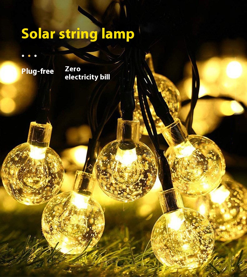 LEDColored Lights Solar Decorative Lights Bubble Ball String Lights Outdoor Waterproof Courtyard Garden Balcony Crystal Ball Light String