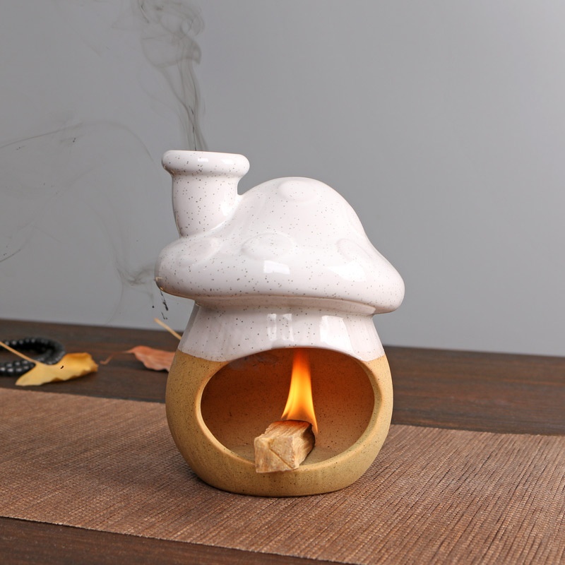 Palo Santo Peru Holy Wood Ceramic Censer Mushroom Holy Wood Holder Sage Burner Japanese-style Tray