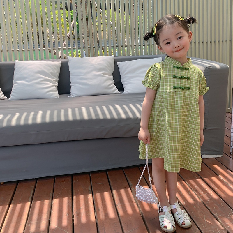 Children's Clothing Girls Cheongsam Skirt Summer Retro Skirt Children Baby Improved Chinese Style Dress Republic Of China Style Summer Clothing