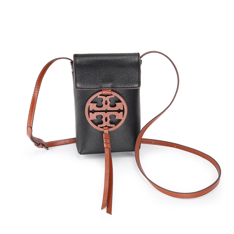Genuine Leather Women's Mobile Phone Bag First Layer Cowhide Shoulder Bag Vertical Small Bag Tassel Crossbody Bag One Piece Dropshipping