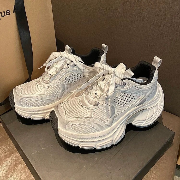 Oxygen Dryness~Paris Spring Style Zhao Lusi Thick-soled Mesh Old Retro Sports Daddy Shoes